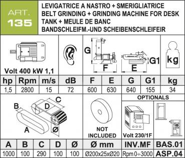Band- und Scheibenschleifmaschine Aceti ART 135